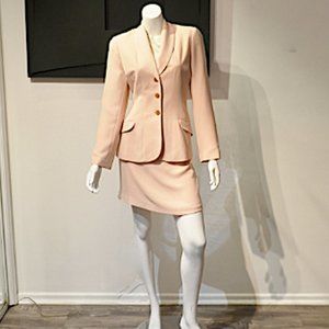 Vintage 90's-Coleridge Blush Crepe Skirt Suit